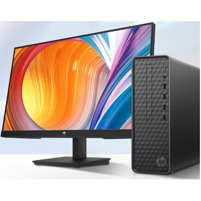 惠普HP小欧S01电脑主机 商务办公台式机 (i5-12400 16G 512GSSD )新+23.8英寸显示器